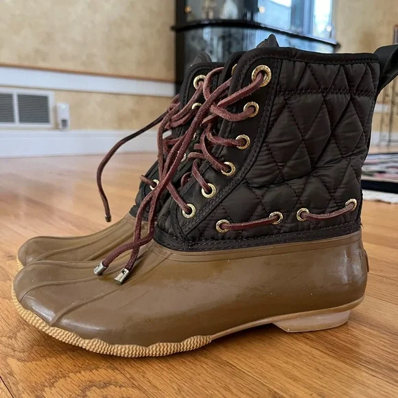 Sperry | Shoes | Sperry Olive Tan Quilted Duck Boots | Poshmark display picture 1